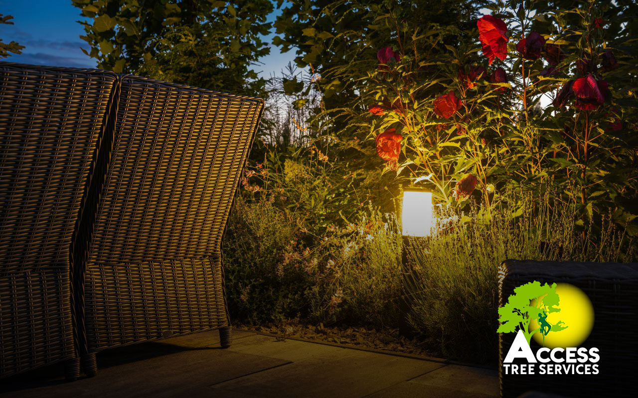 Use outdoor lights to highlight main spots and make a charming atmosphere, which will make the area seem bigger.