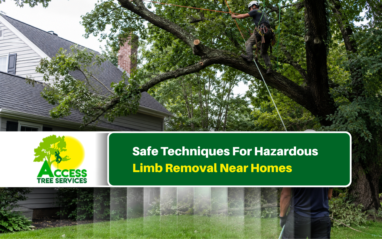 Hazardous limb removal near a home for safer outdoor spaces