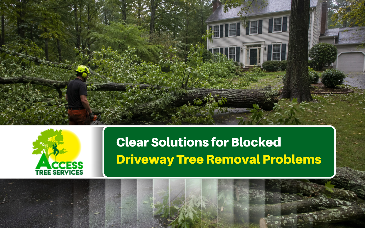 Blocked driveway tree removal after a fallen tree in Annapolis