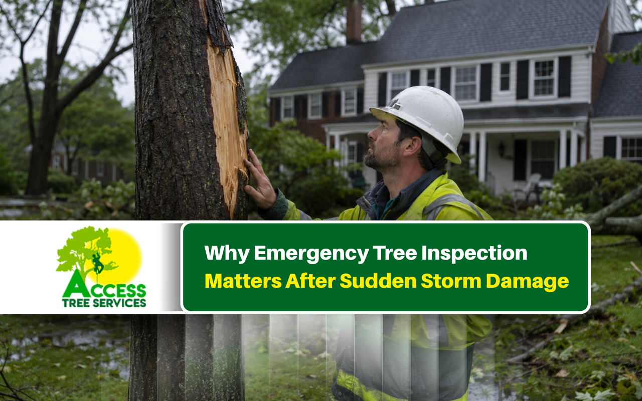 Emergency tree inspection after storm damage in Annapolis