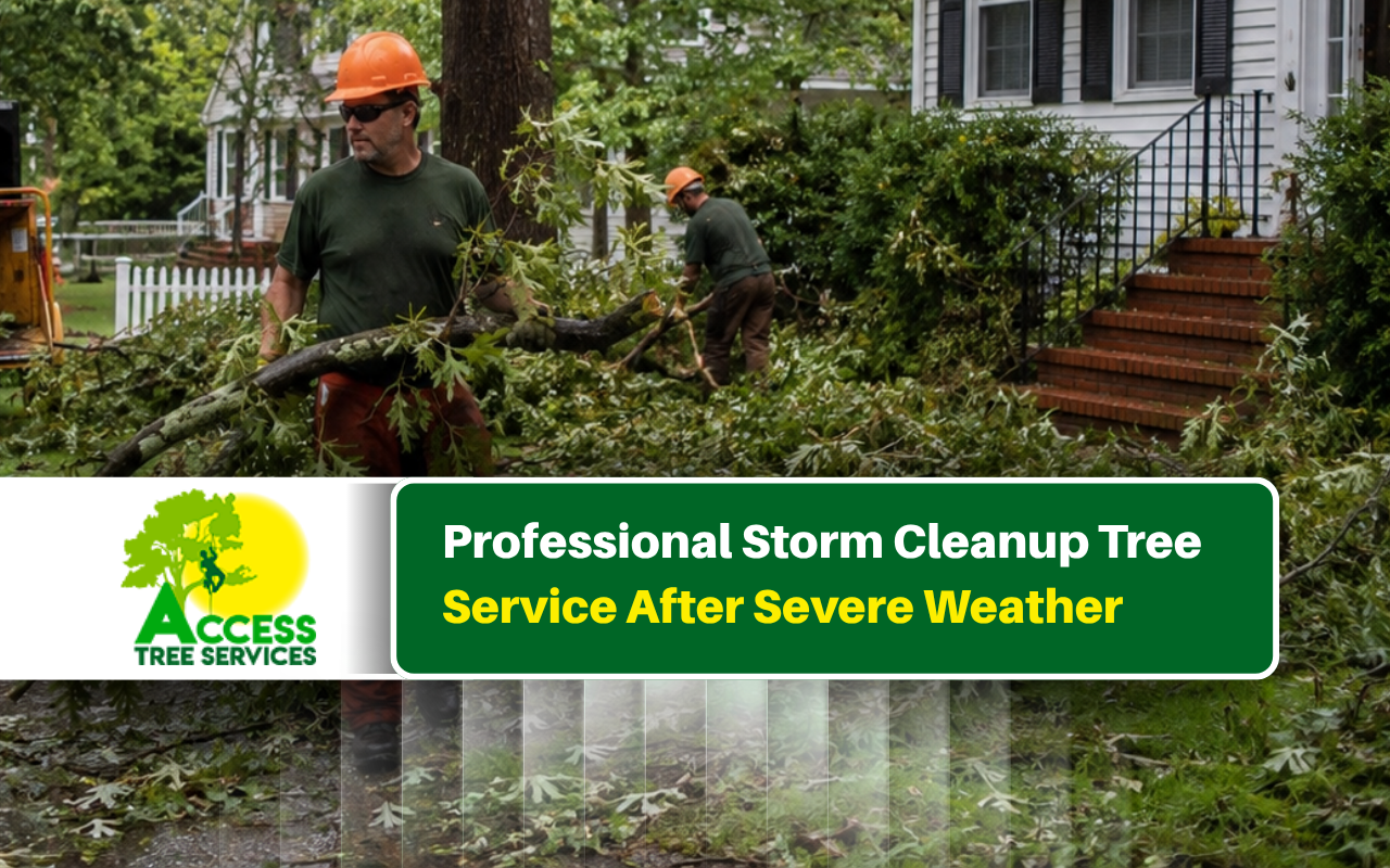 Storm cleanup tree service removing damaged branches in Annapolis, MD
